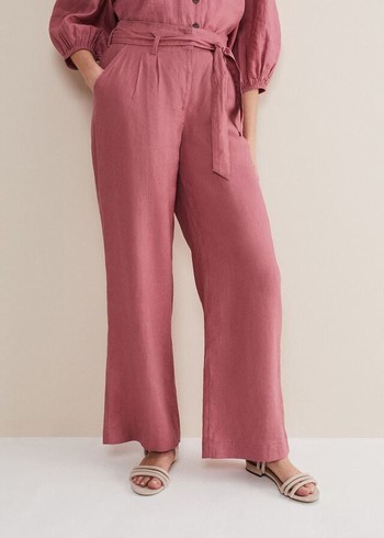 Phase Eight Raven Linen Trousers Rose Canada | WPMEZT-582